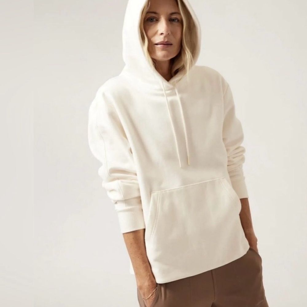 NWT Athleta Retroplush 11 Hoodie. 3X. Magnolia White - Picture 3 of 9